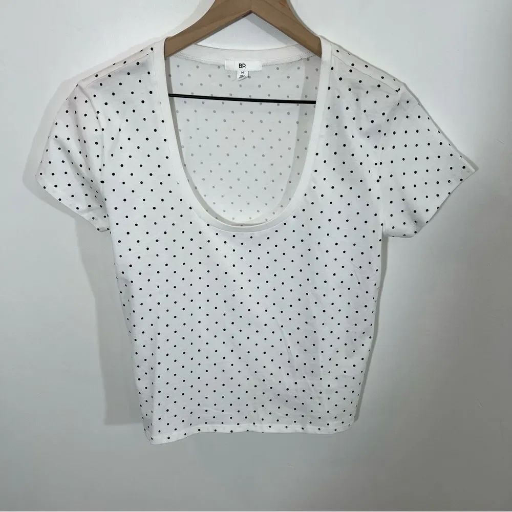 NWOT BP Black n White Polka Dot T-shirt | Size M - Picture 2 of 8